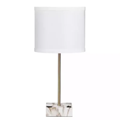 Gold and Marble USB Charging Table Lamp