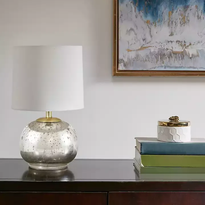 Gold and Silver Mercury Glass Table Lamp
