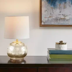 Gold and Silver Mercury Glass Table Lamp