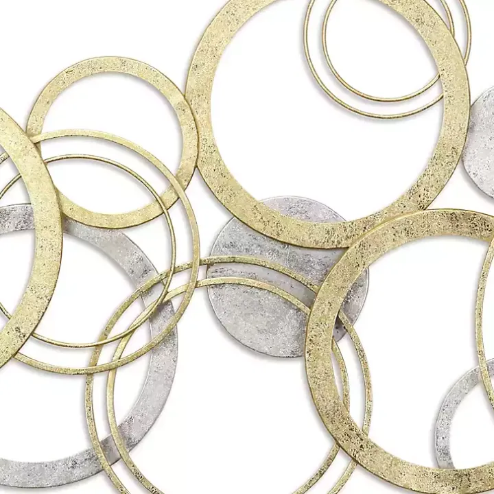 Gold and Silver Metal Multi Ring Wall Plaque