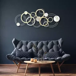 Gold and Silver Metal Multi Ring Wall Plaque