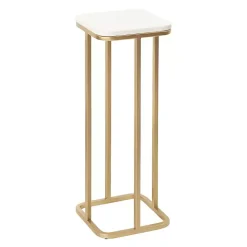 Gold and White Credele Accent Table