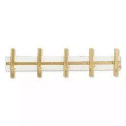 Gold and White 5-Hook Coat Rack