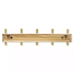 Gold and White 5-Hook Coat Rack