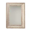 Gold and White Washed Carved Frame Mirror