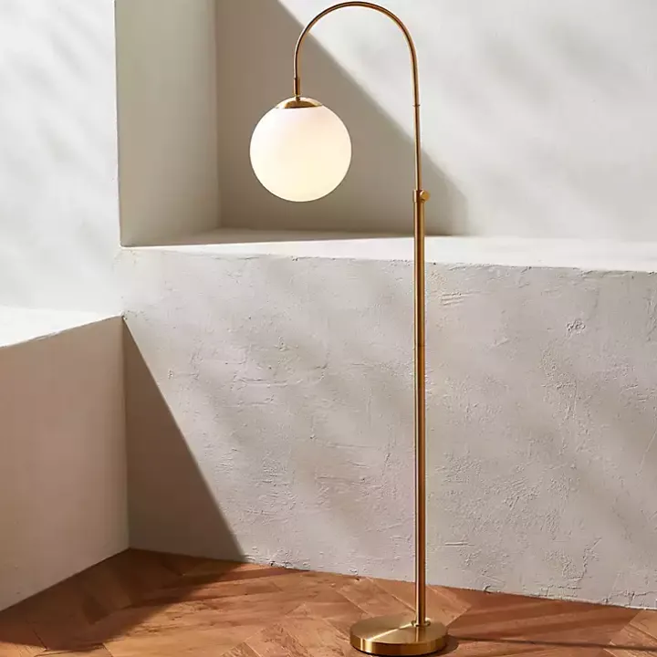 Gold Arch Globe Adjustable Floor Lamp