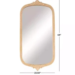Gold Beaded Scroll Frame Wall Mirror