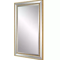 Gold Beveled Rectangular Wall Mirror