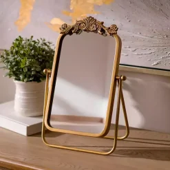Gold Bordeaux Scroll Tabletop Mirror