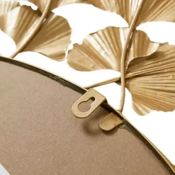 Gold Foil Leaf Framed Round Wall Mirror