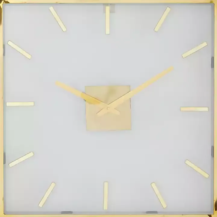 Gold Frame & Clear Face Wall Clock