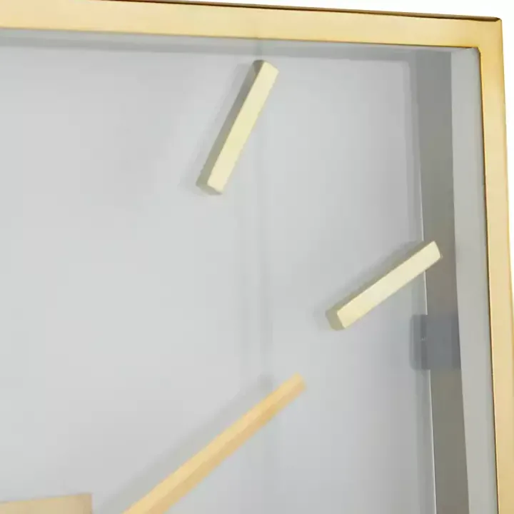 Gold Frame & Clear Face Wall Clock