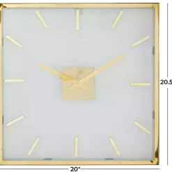 Gold Frame & Clear Face Wall Clock