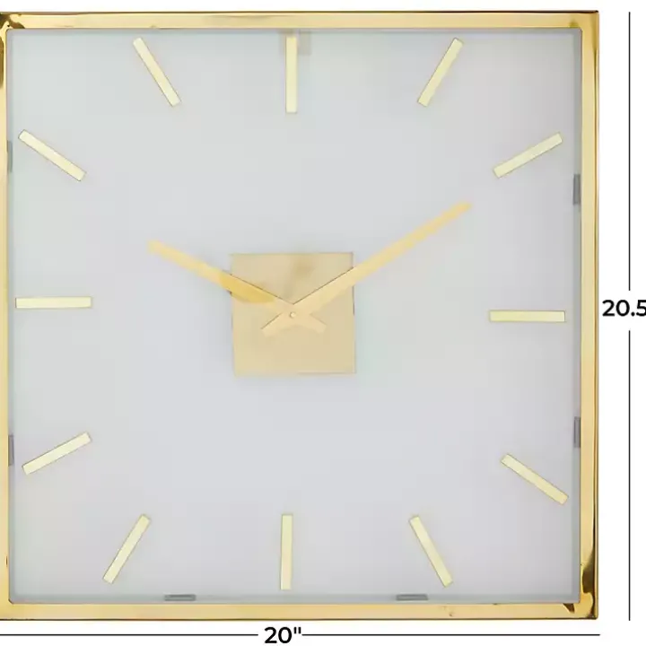 Gold Frame & Clear Face Wall Clock