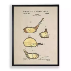 Gold Golf Club Patent Framed Art Print
