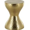 Gold Hammered Hourglass Accent Table