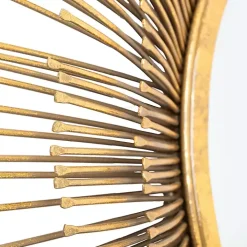 Gold Layered Burst Frame Round Wall Mirror