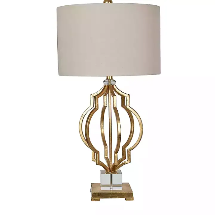 Gold Leaf Caged Table Lamp