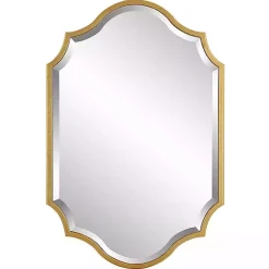Gold Leaf Curved Metal Wall Mirror
