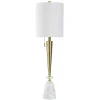 Gold Metal & Marble Tapered Buffet Lamp