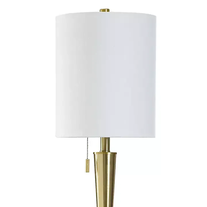 Gold Metal & Marble Tapered Buffet Lamp