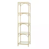Gold Metal and Clear Glass 4-Tier Shelf