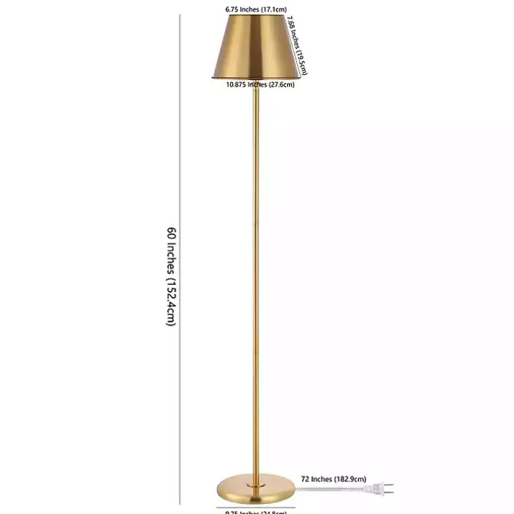 Gold Metal Asher Floor Lamp