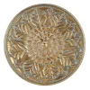 Gold Metal Floral Embossed Wall Sculpture