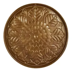 Gold Metal Floral Embossed Wall Sculpture