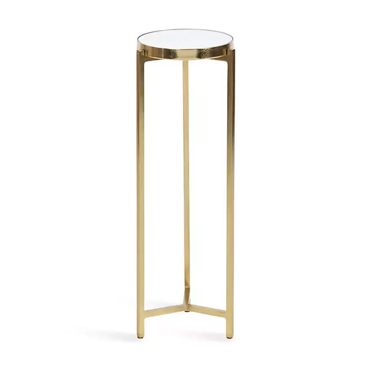 Gold Metal Mirrored Tabletop Aguilar Drink Table