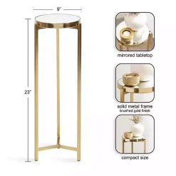 Gold Metal Mirrored Tabletop Aguilar Drink Table