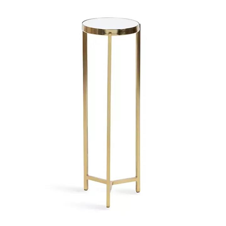 Gold Metal Mirrored Tabletop Aguilar Drink Table