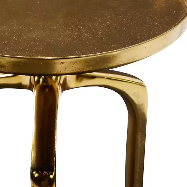 Gold Metal Round Tripod Accent Table