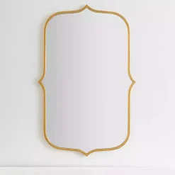 Gold Metal Scallop Linear Mirror