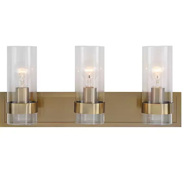 Gold Metal 3-Shade Vanity Light