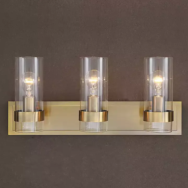 Gold Metal 3-Shade Vanity Light