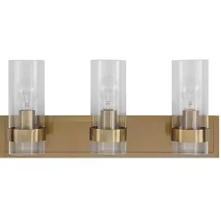 Gold Metal 3-Shade Vanity Light