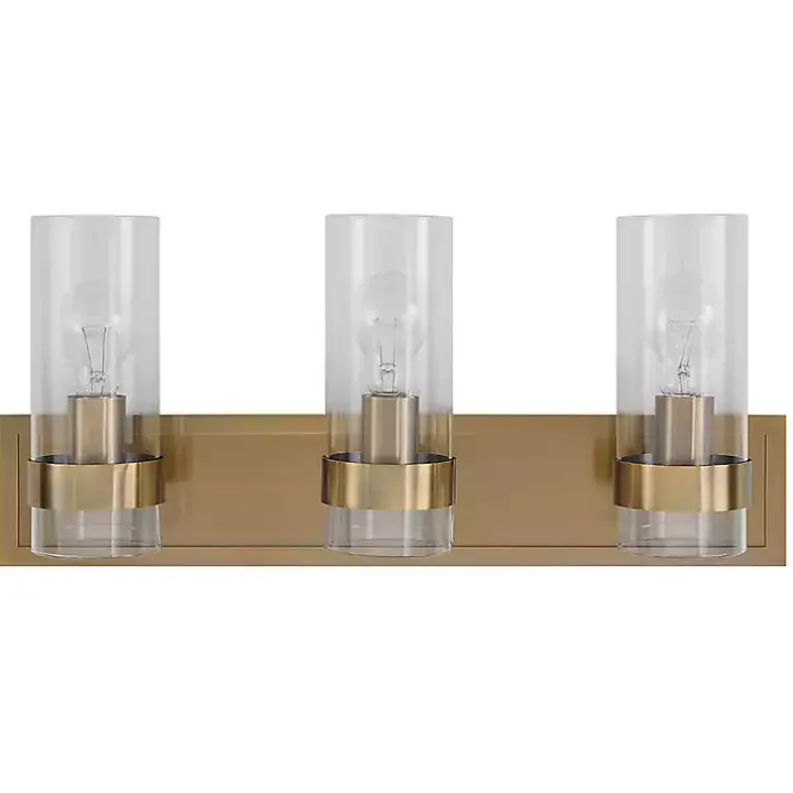 Gold Metal 3-Shade Vanity Light
