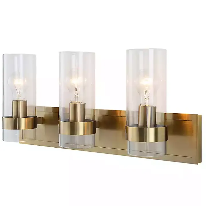 Gold Metal 3-Shade Vanity Light