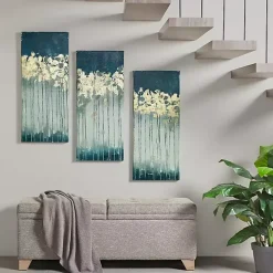 Gold Midnight Forest Canvas Art Prints, Set of 3