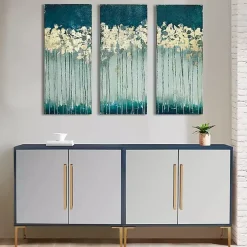 Gold Midnight Forest Canvas Art Prints, Set of 3