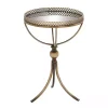 Gold Mirror Top Metal Accent Table