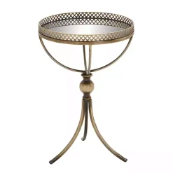Gold Mirror Top Metal Accent Table