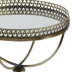 Gold Mirror Top Metal Accent Table