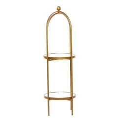 Gold Mirrored Two-Tier Cage Shelf