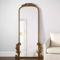 Gold Ornate Scroll Bordeaux Leaner Mirror