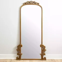 Gold Ornate Scroll Bordeaux Leaner Mirror