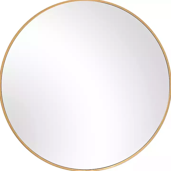 Gold Round Simple Frame Medium Wall Mirror