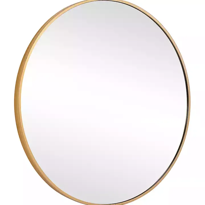 Gold Round Simple Frame Medium Wall Mirror