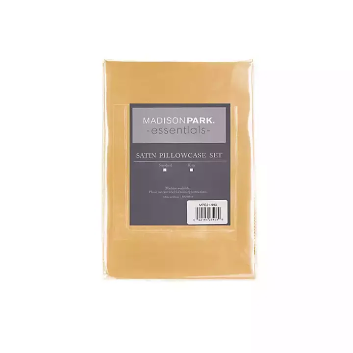 Gold Satin King 2-pc. Pillow Case Set